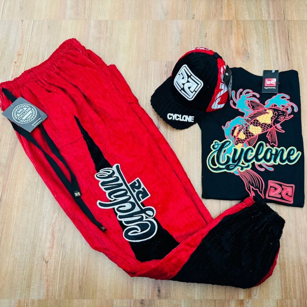 Kit Cyclone Calça de Veludo, Camiseta e Boné Joker Chefia | Shopee Brasil