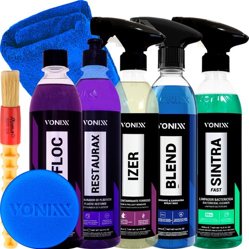 Kit Estética Automotiva Blend Sintra V-Floc Izer Restaurax Vonixx