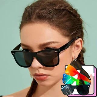 Óculos de Sol Retangular Espelhado Feminino Masculino Proteção Uv400