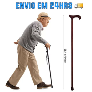 Bengala Bastão Ortopédico 90cm Madeira Resistente Reforçada Até 130kg Idoso Adulto em Oferta na Shopee