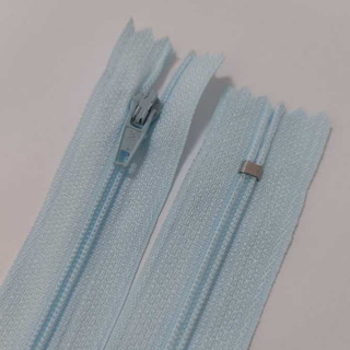 Zíper Nylon Comum 20cm Azul Bebê