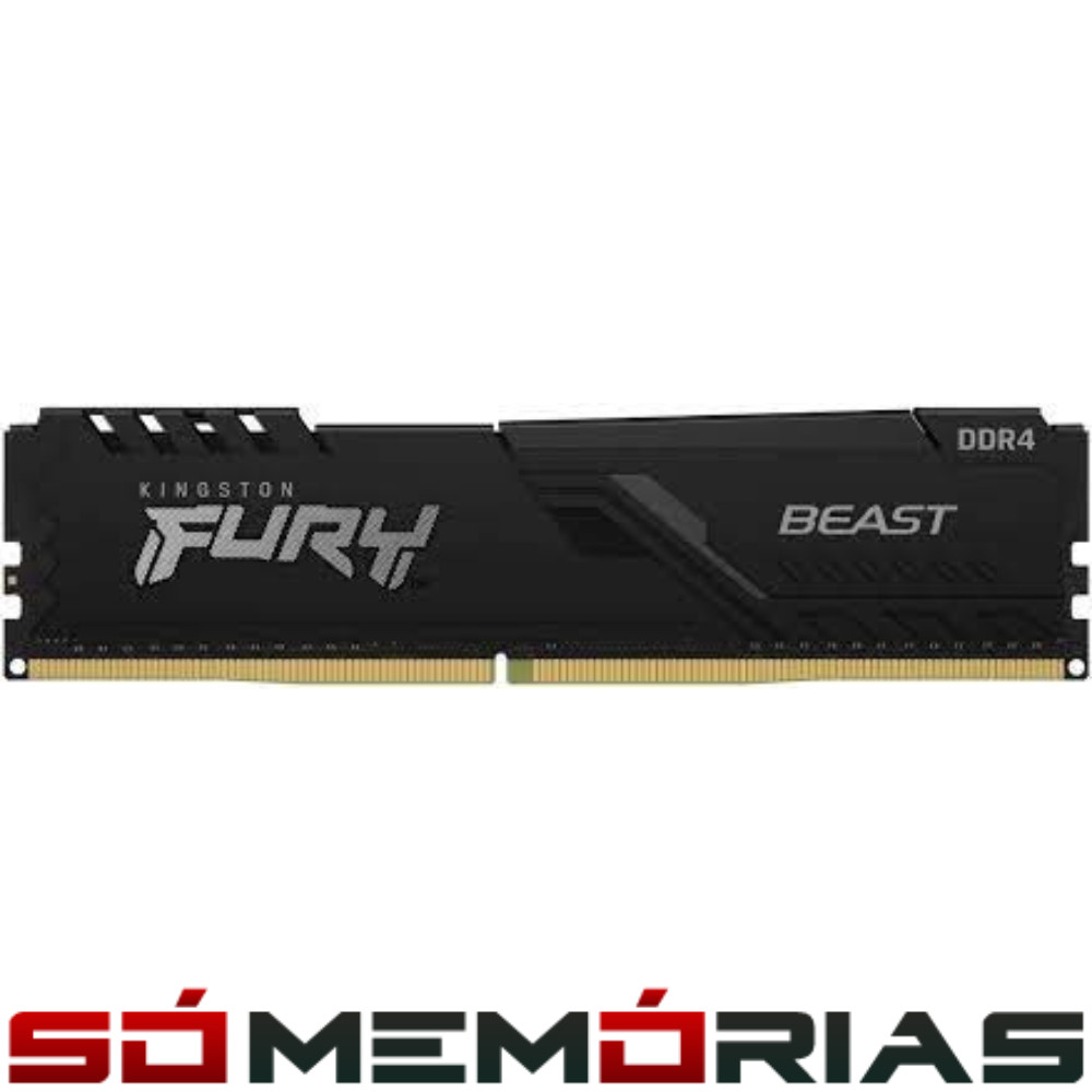 Memória Kingston Fury Beast, 8GB, 3200MHz, DDR4, CL16, Preto - KF432C16BB/8