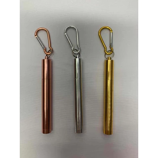 Canudo Retrátil Reutilizável Inox + 1 Escova Retrátil