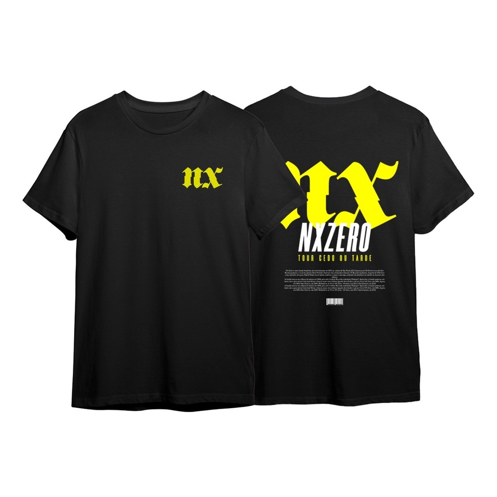 Camiseta Nx Zero Tour Cedo Ou Tarde Frente E Costas Unissex 100