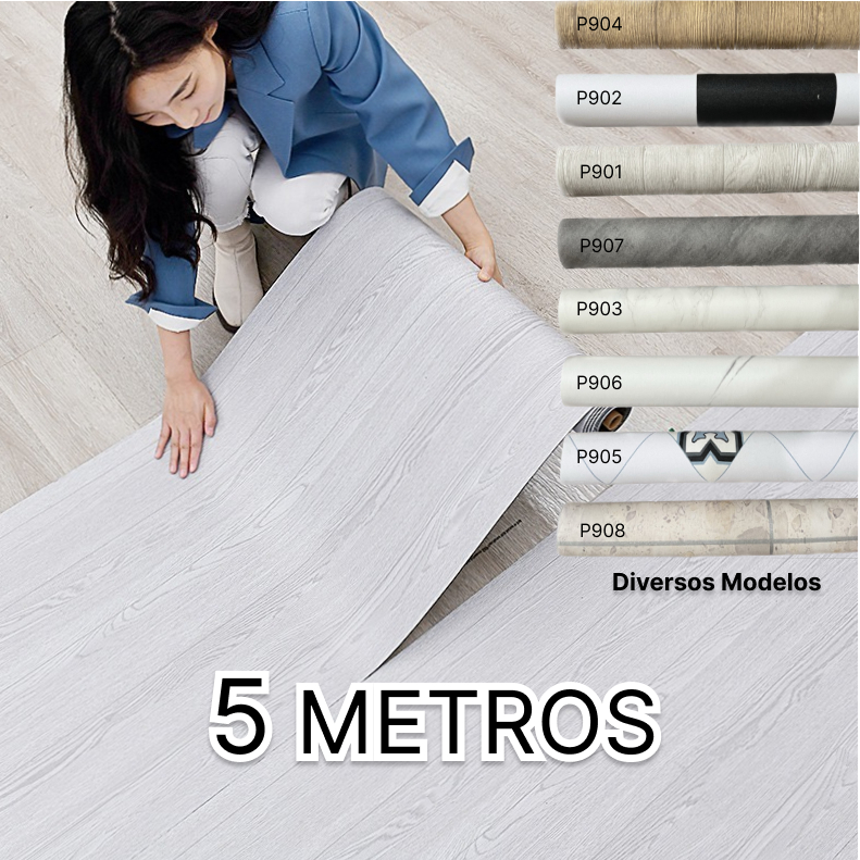 Adesivo Para Piso Vinilico Autocolante 5mx61cm Varios Modelos Lindos, Proprio Para Chão De Quarto, Cozinha, Sala, Banheiro, Sala De Estar, Piso Em Rolo