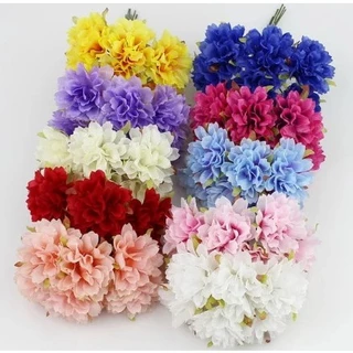Mini Florzinhas de Papel c/ 12 Flor Buquê Artificial Decoração
