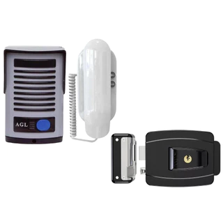 Kit Interfone Porteiro + Fechadura Eletrônica Residencial e Comercial