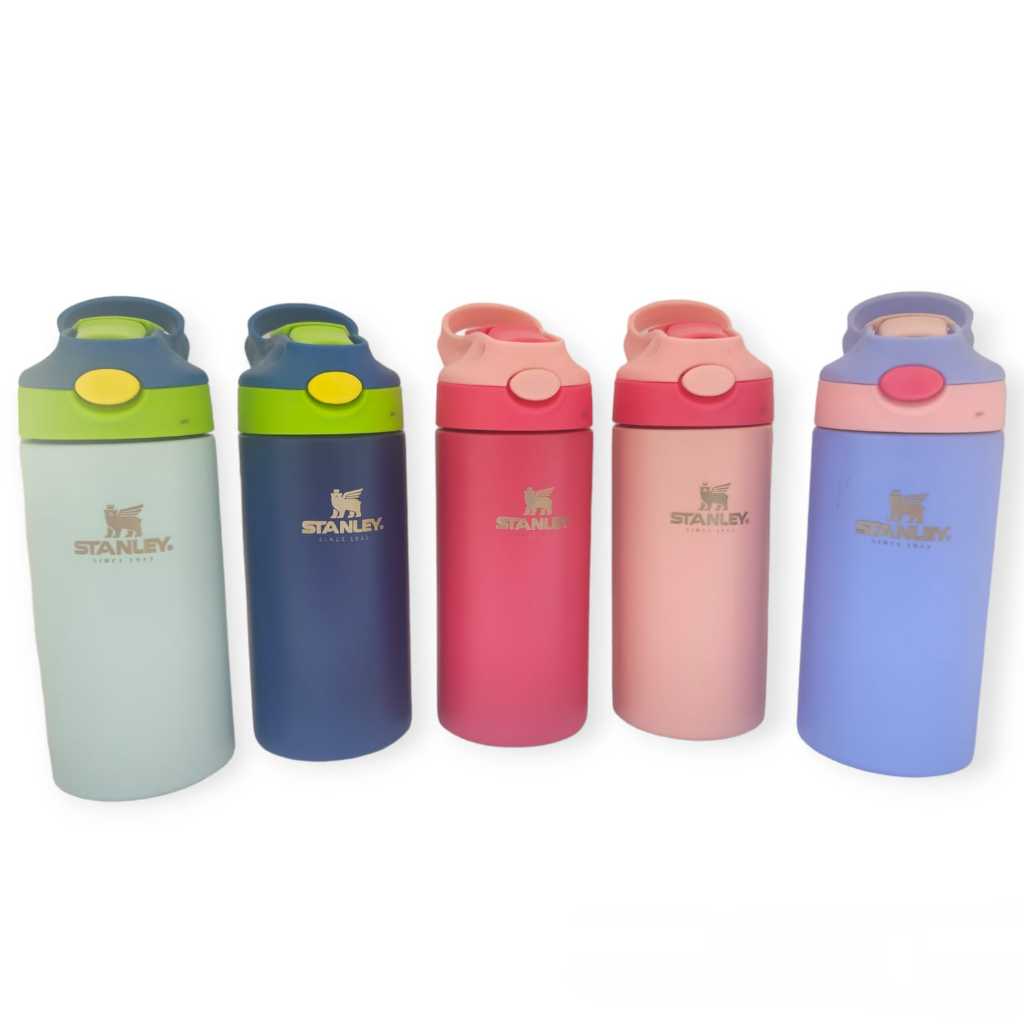 Garrafa Térmica Infantil Com Canudo Silicone Menina e Menina Verão Escolar