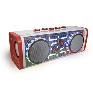 Caixa de som Bluetooth Portátil Design Industrial Atraente Luz Rgb 10W RMS TWS FM SD AUX