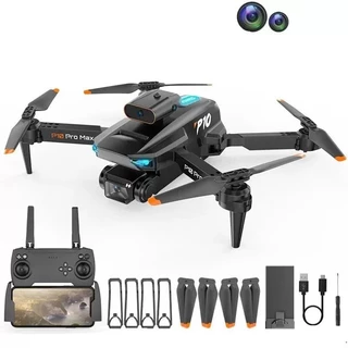 Drone P10 Pro com Duas Câmeras Hd Wifi Video e Foto, Voo 360, 3 Velocidades, Sensores Anti Colisão - RC