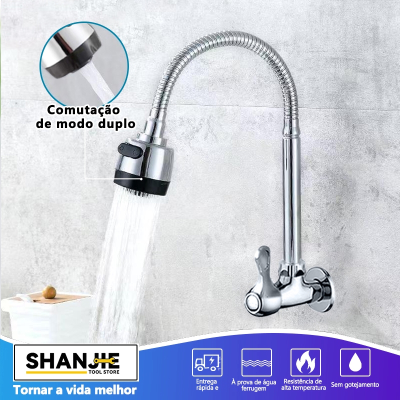 Torneira Gourmet com chuveiro - Torneira para cozinha luxo Torneira com rotação de 360°