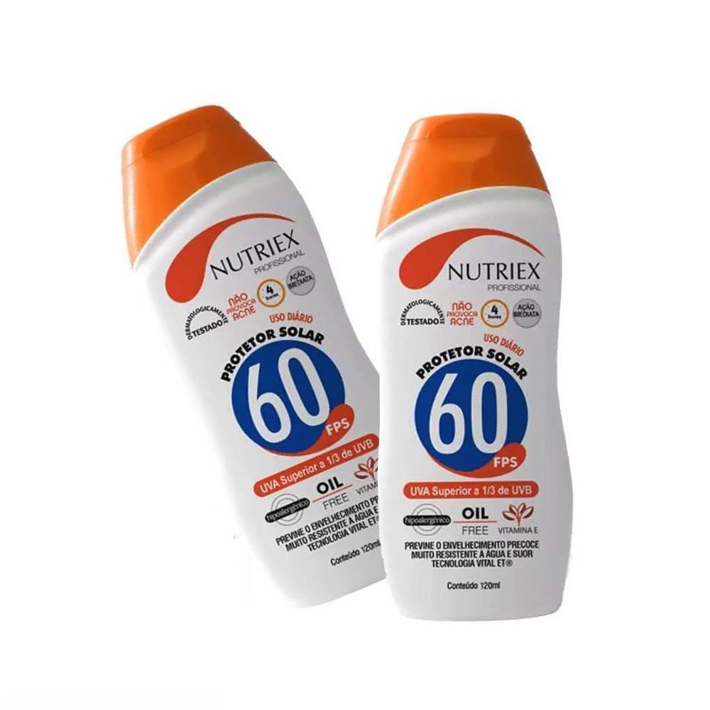Protetor Solar Fps 60 2x120ml Produto resistente à água e suor ...