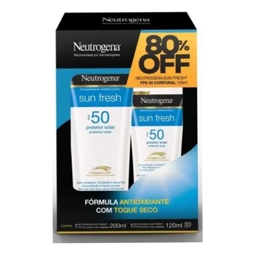 KIT NEUTROGENA SUN FRESH PROTETOR SOLAR TOQUE SECO FPS50 200ML + 120ML