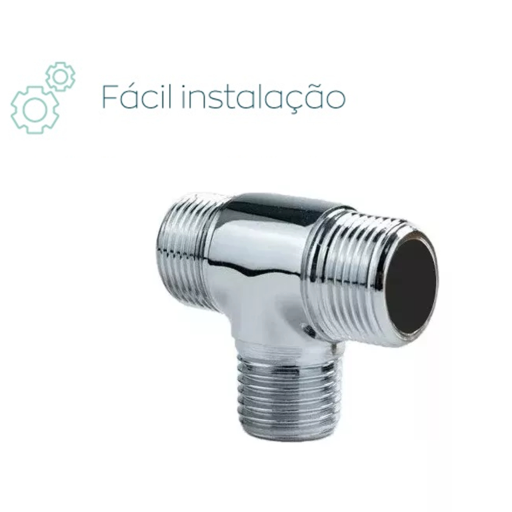 Adaptador Metal Conector Cano T Para Torneira Monocomando Cromado 1/2 ...