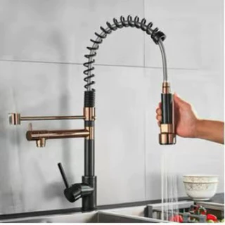 Torneira Monocomando Cozinha Gourmet Dourado Rose Preto Cromado Torneira Misturadora Moderna 2 Saída de Água