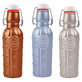 Garrafa De Vidro 300ml Retrô Metálica C/ Tampa Hermética