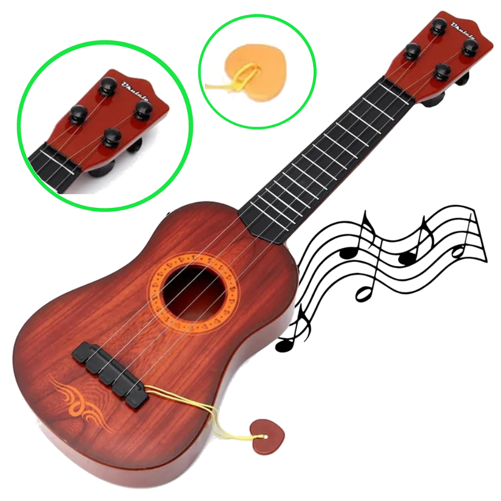 Ukulele Mini Violão Infantil Acústico Cordas Aço Brinquedo - BH