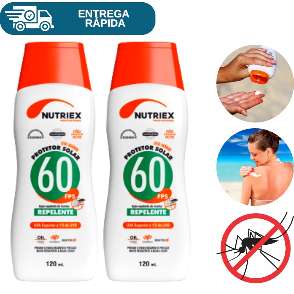 Kit Protetor Solar Fps A O Repelente Ml Nutriex Uva Uvb