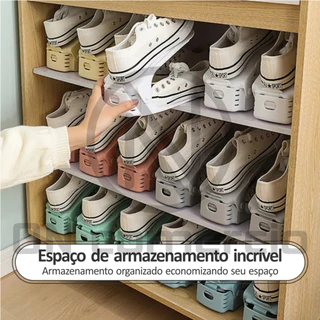 Kit8 Organizador Sapato Regulagem de Altura Tênis Sandálias Saltos Calçados Armários Closets Estante