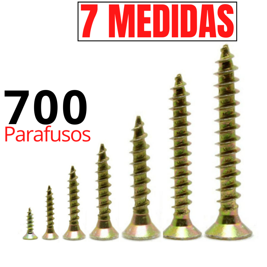 Kit Parafuso Para Madeira Chipboard Philips Com 700 Pe as Parafusos 3 5 