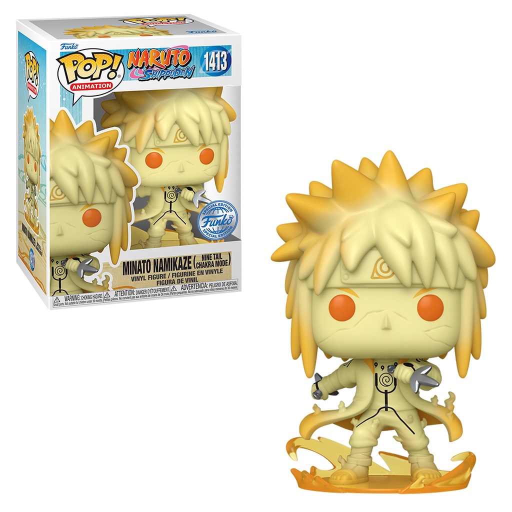 FUNKO POP ANIMATION NARUTO SHIPPUDEN EXCLUSIVE - MINATO NAMIKAZE (NINE TAIL CHAKRA MODE) 1413 NOVO ORIGINAL