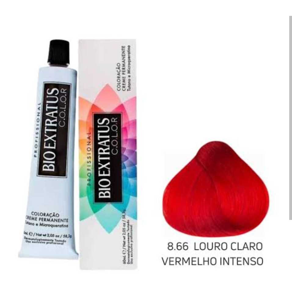 TINTA BIO EXTRATUS COLOR 8.66(LOURO CLARO VERMELHO INTENSO) | Shopee Brasil