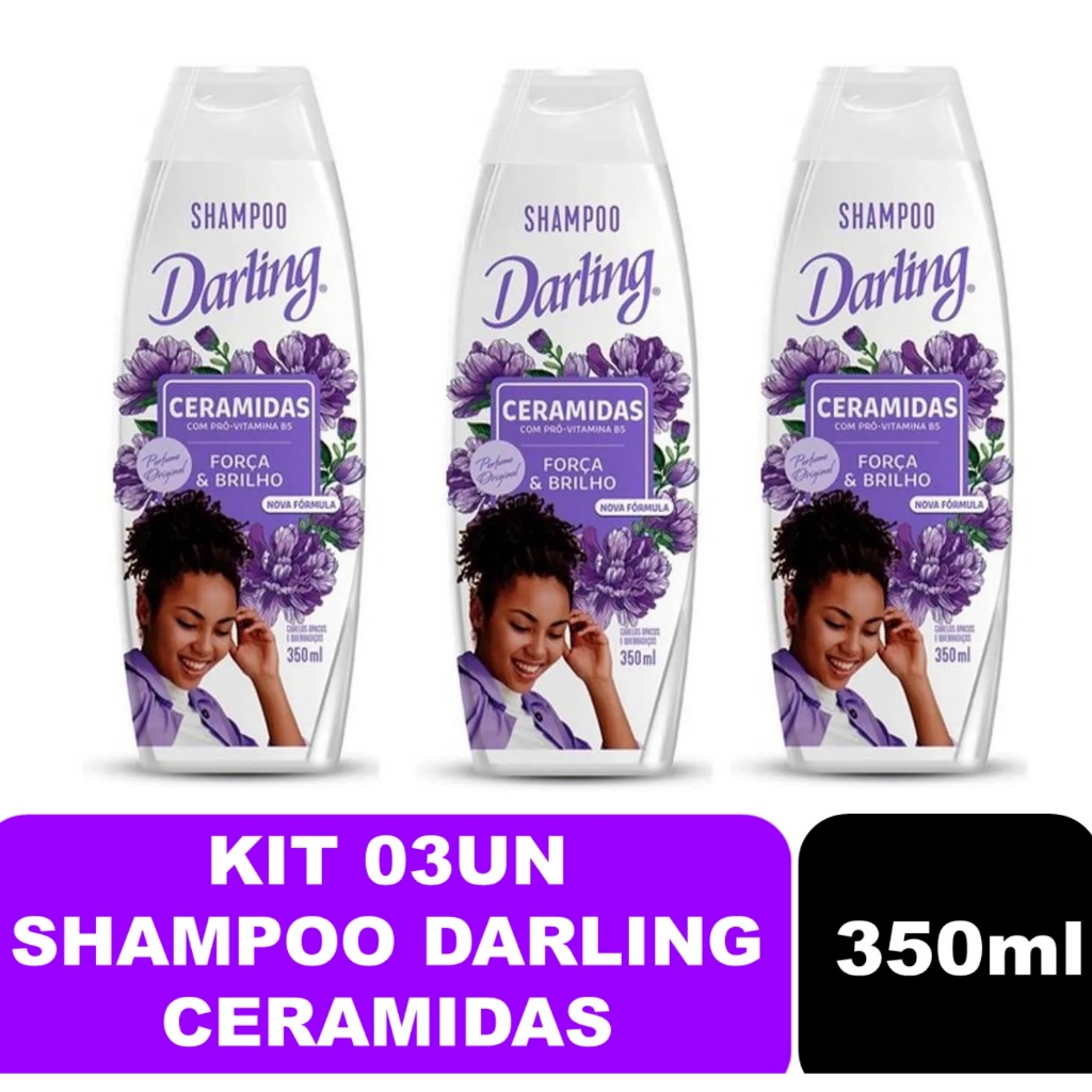Kit 03un Shampoo Darling Ceramidas 350ml | Shopee Brasil