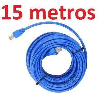 Cabo De Rede 15 Metros Patch Cord Azul Cat5e Alta Velocidade E-THINK