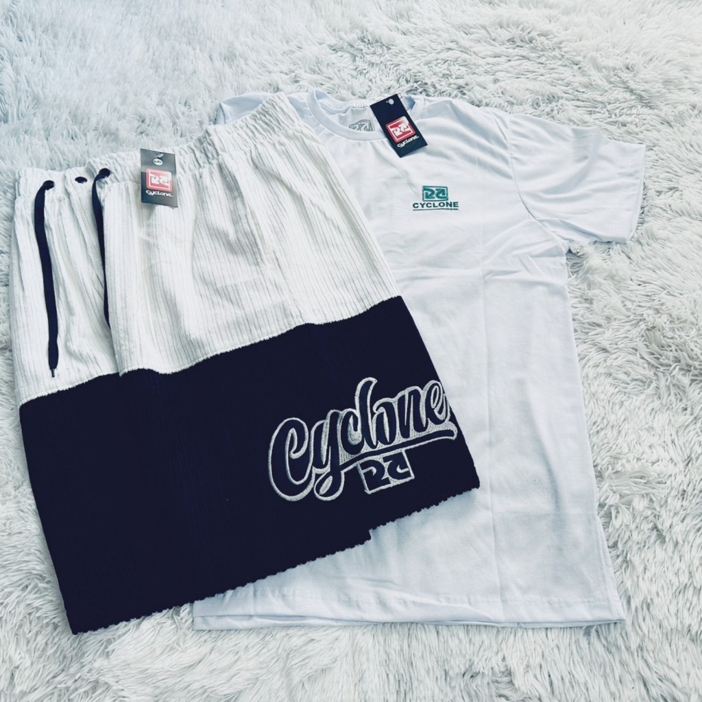 Kit Cyclone Bermuda de Veludo Patão e Camiseta Branca | Shopee Brasil