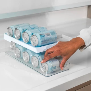 Organizador de Latas Armário Multiuso Geladeira Em Acrilico 9 Latas