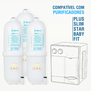KIT 3 Filtro Vela Refil Compatível Com Purificador Agua By Everest