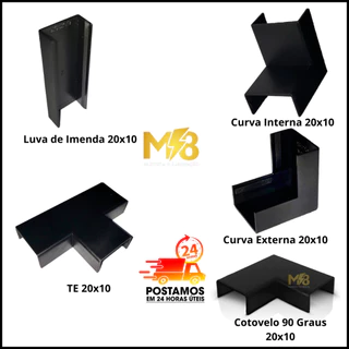 Acabamento de Canaleta Preta / Preto 20x10 - Enerbras