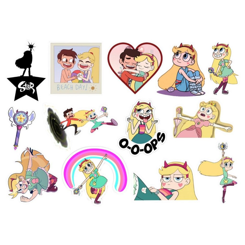 STAR BUTTERFLY - CARTELA DE ADESIVOS (com ou sem recorte!) | Shopee Brasil