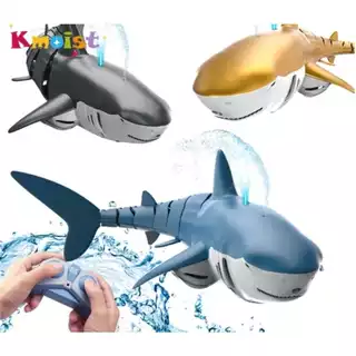 Tubarão Controle Remoto Com Luz Brinquedo Simulação Robô Submarino Animais Peixes Piscina em Oferta na Shopee