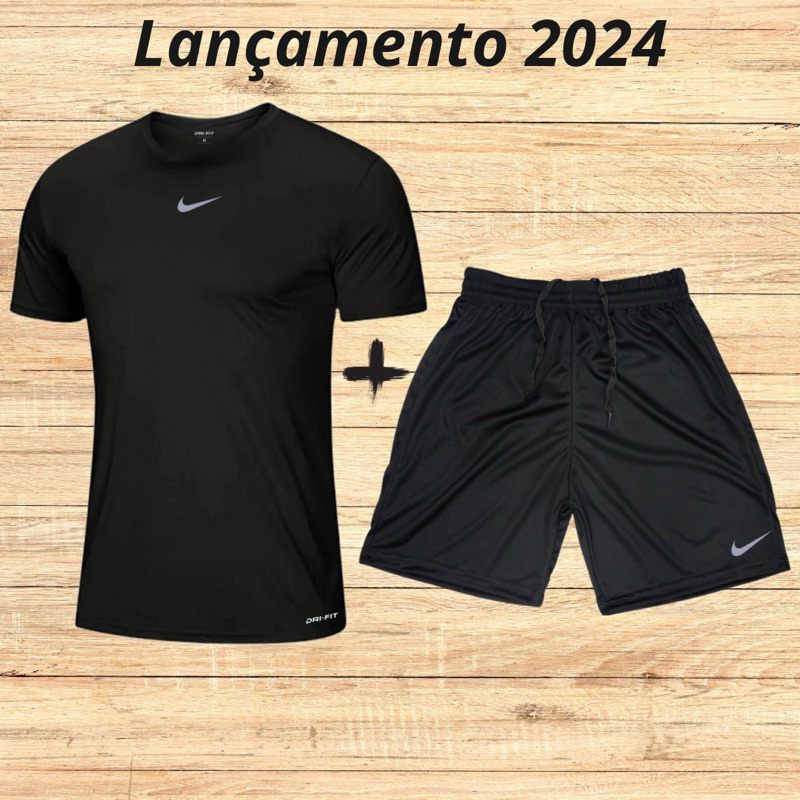 KIT Camisa e Short DRI-FIT Masculina para Academia/Treinar/Esportes/Malhar/Futebol