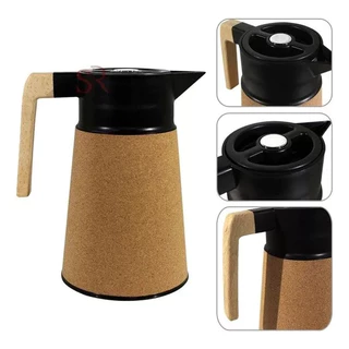 Garrafa Térmica Vácuo Cortiça Café Chá Água Ampola de Vidro 1 Litro