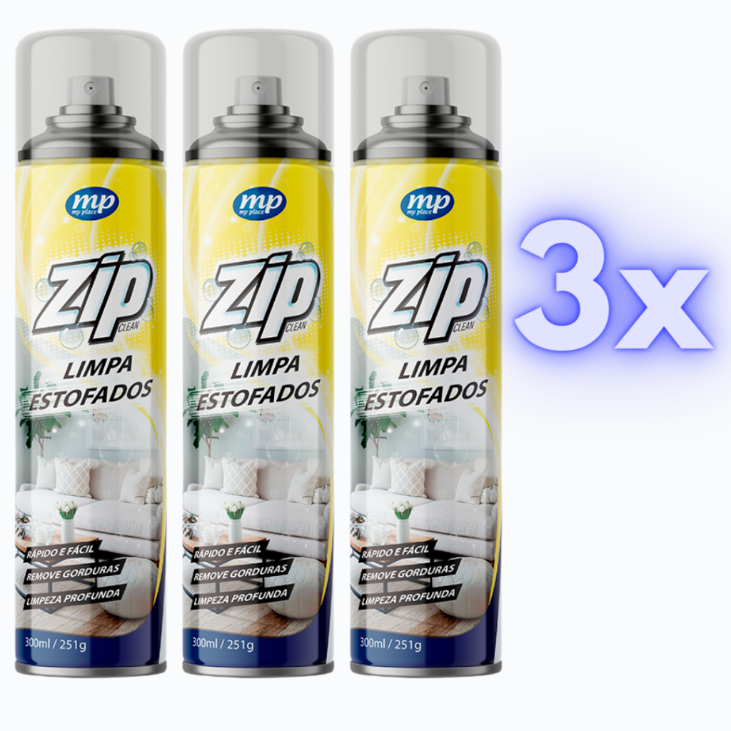 3x Spray Limpa Estofado / Carpetes / Tapetes Zip Clean 300ml My Place ...