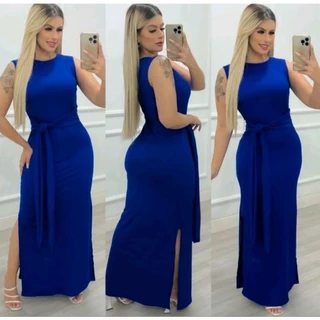 Vestido Longo Luxo Com Laço, Elegante, Festas, Eventos