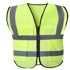 colete refletivo amarelo unissex [ com bolso e zíper ] - C&S BAZAR -