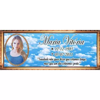 Placa em Porcelana 10x25 para tumulos/Jazigo