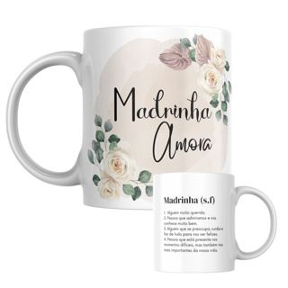 caneca madrinha de casamento estilo chic/caneca personalizada com nome/porcelana