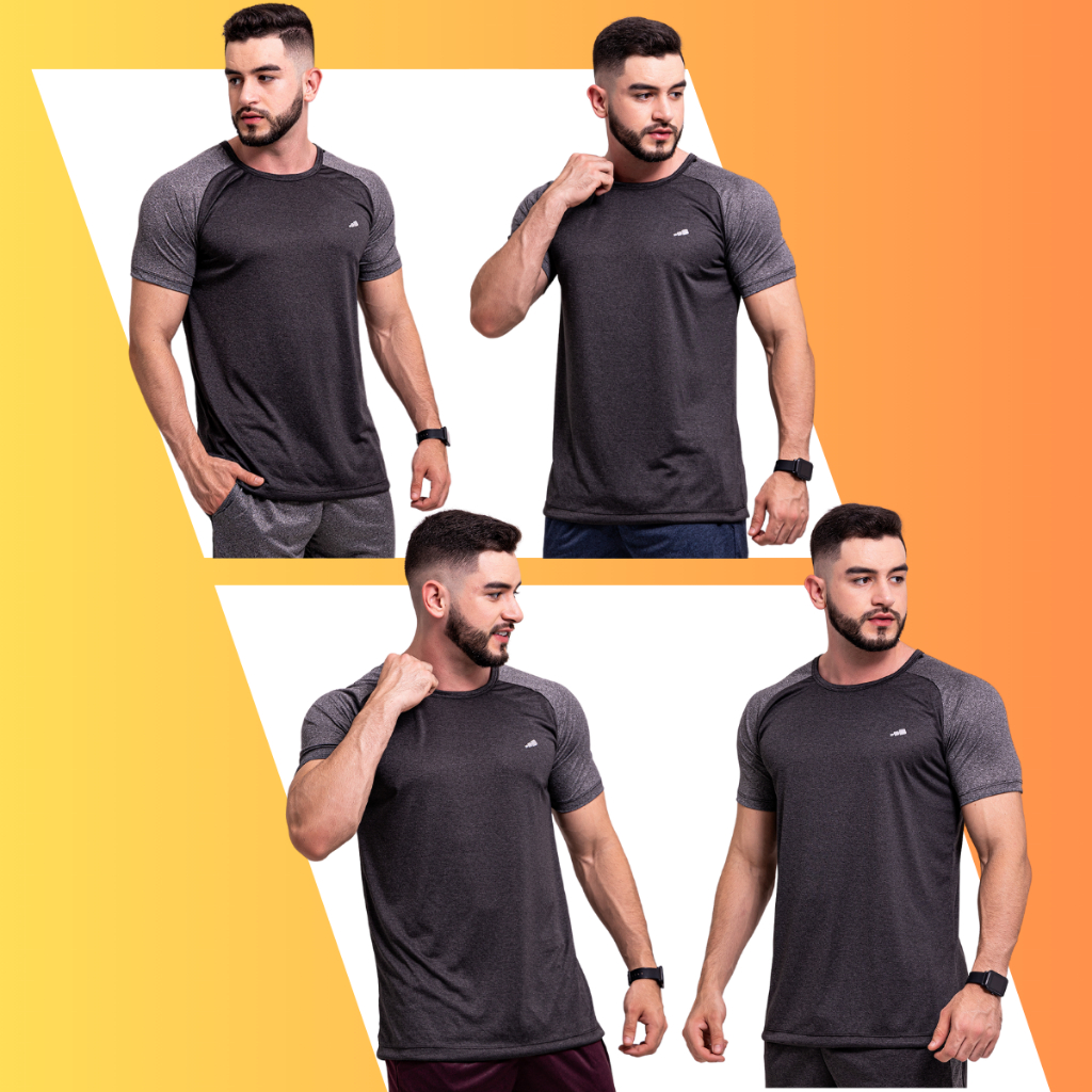 Kit 4 Camiseta Masculina Camisa Manga Curta Dry Fit Masculino Blusa Masculina Academia Treino