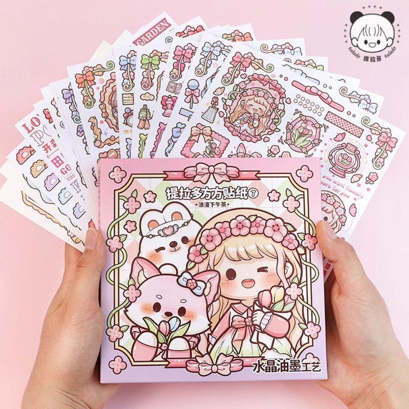 Caixinha de adesivos menininha box presente telado fofa kawaii bullet ...