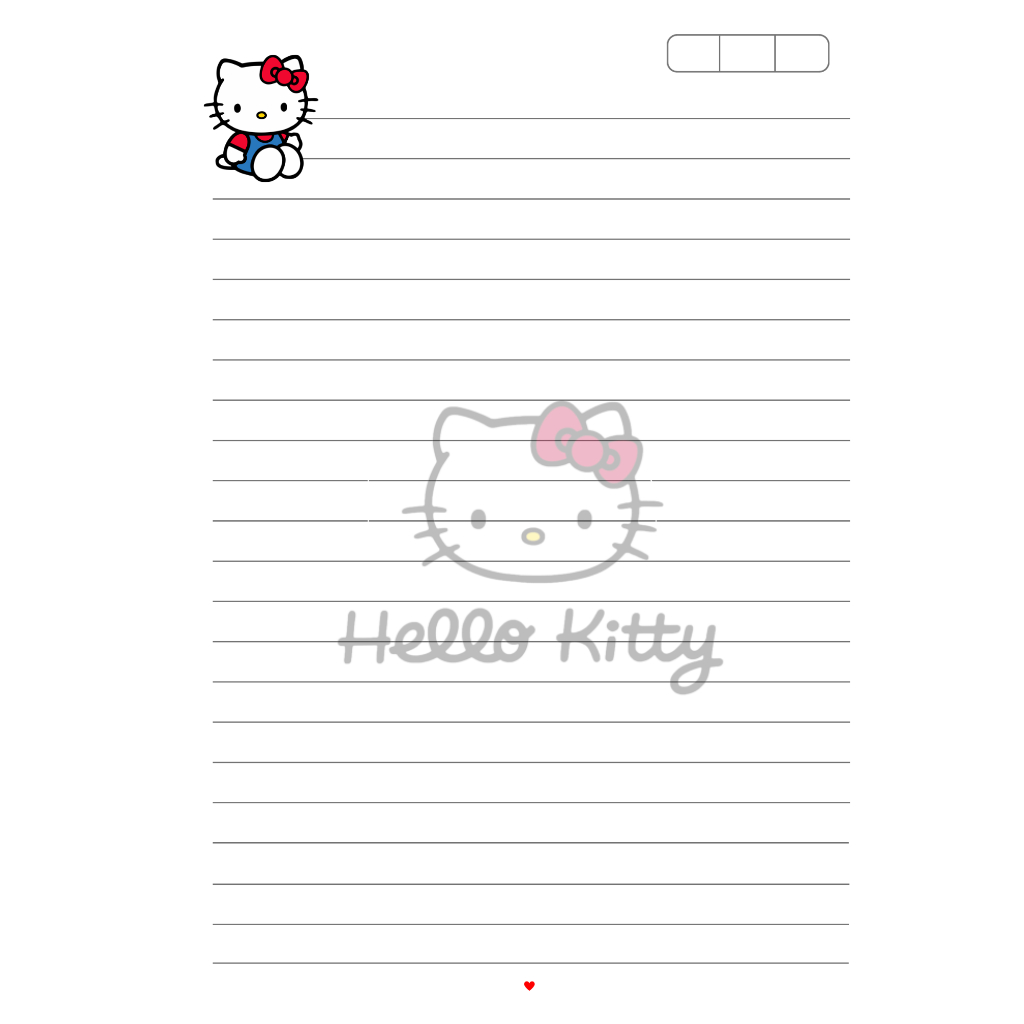 Refil Pautado Caderno Inteligente Hello Kitty