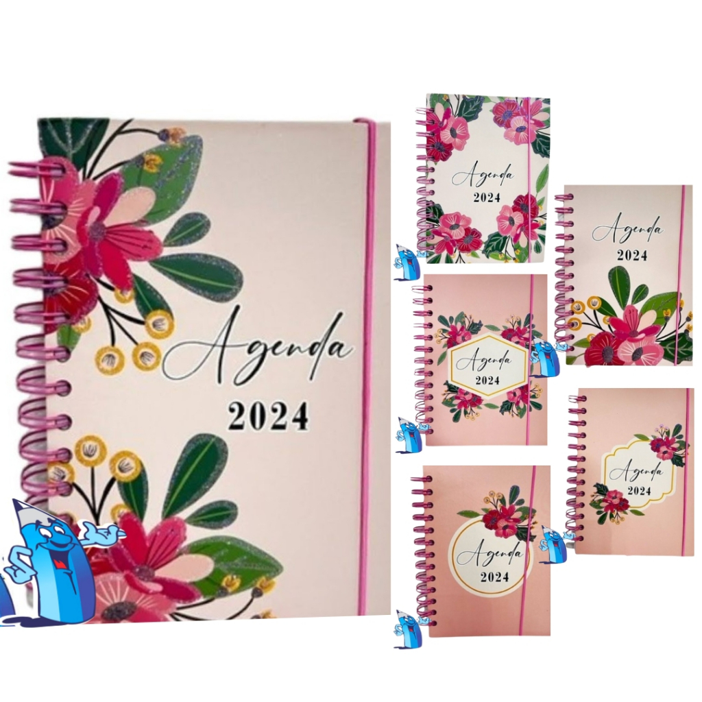 AGENDA 2024 FLORES 168 FOLHAS ESPIRAL 129X179MM