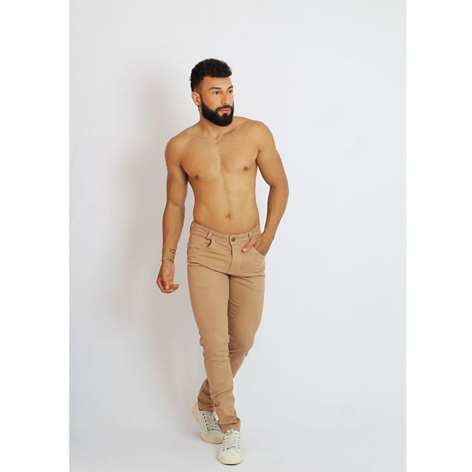 Calça Adulto Masculina de brim sarja modelo skinny LINHA PREMIUM