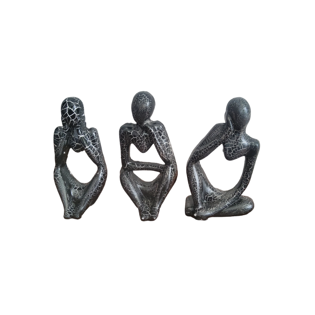 Imagem do produto Trio de Estatuetas de Gesso para Decoração de Casa Escritório 3
