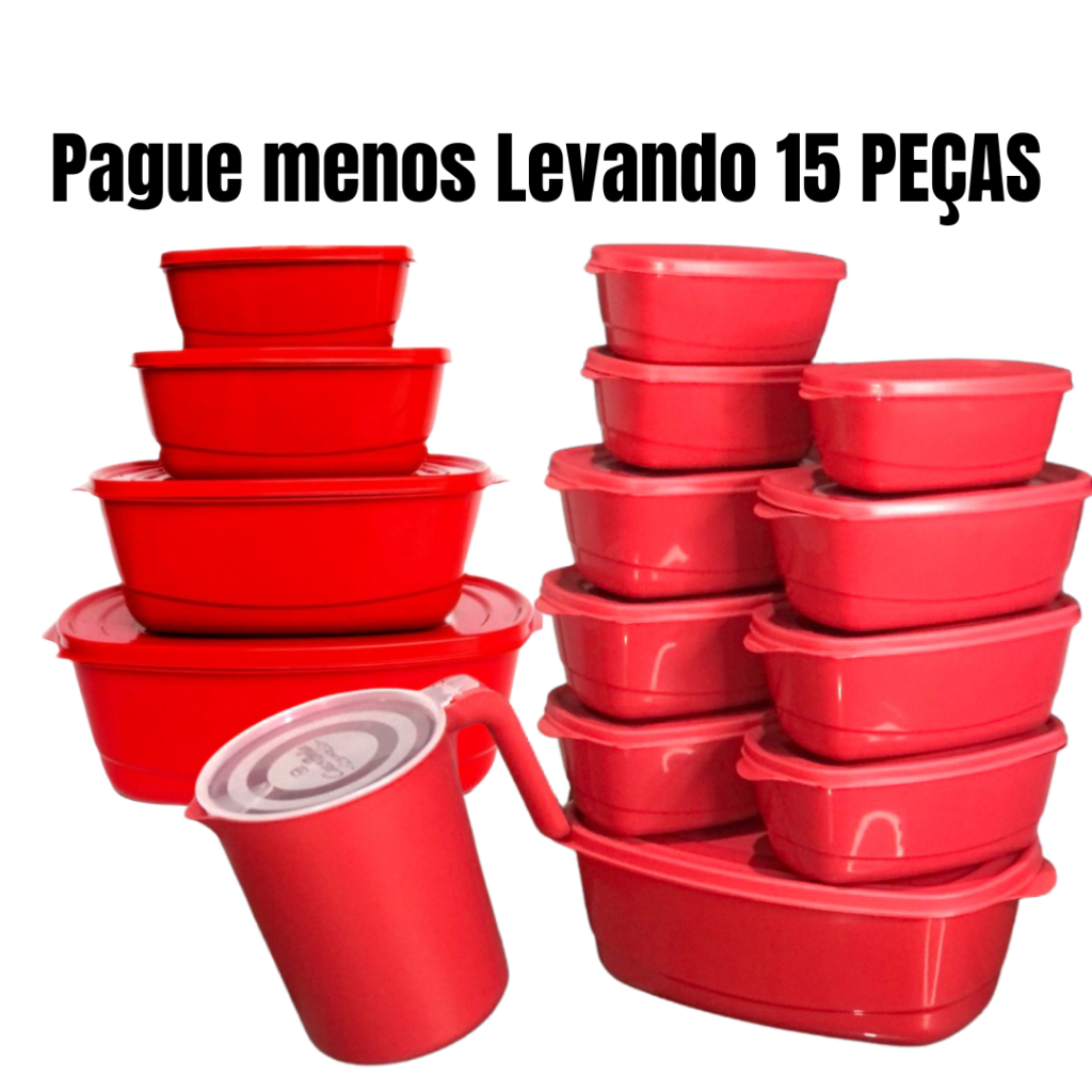 Kit conjunto de potes para alimentos 11 e 15 pe as vasilhas herm ticos