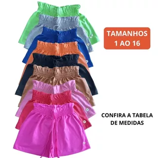 Short infantil menina algodão