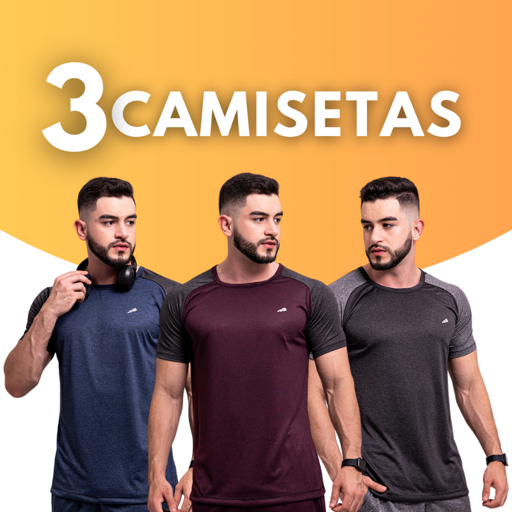 Kit 3 Camisa Blusa Academia feminina com Manga Dry Fit Furadinha